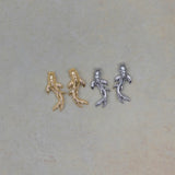 14K Solid Gold Curved Koi Fish Stud – Anygolds