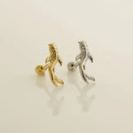 14K Solid Gold Curved Koi Fish Stud – Anygolds
