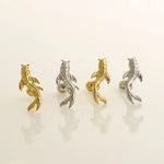 14K Solid Gold Curved Koi Fish Stud – Anygolds