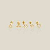 Essential Stacking Stud - Triforce, Heart, Triangle, Star, and Clover - Anygolds