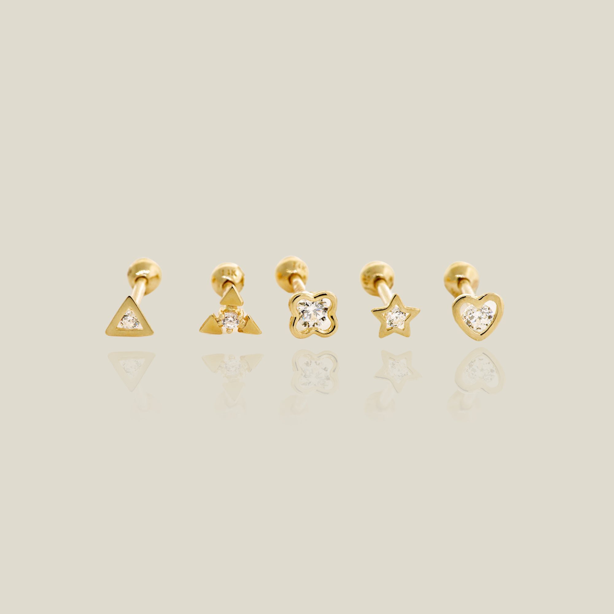 Essential Stacking Stud - Triforce, Heart, Triangle, Star, and Clover - Anygolds