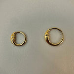 14K Solid Gold Moon Arc Face Clicker Hoop – Anygolds