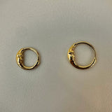 14K Solid Gold Moon Arc Face Clicker Hoop – Anygolds