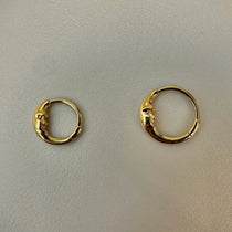 14K Solid Gold Moon Arc Face Clicker Hoop – Anygolds