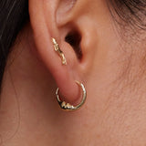 14K Solid Gold Moon Arc Face Clicker Hoop – Anygolds