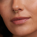 14K Solid Gold Moon Arc Face Clicker Hoop – Anygolds