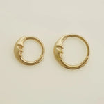 14K Solid Gold Moon Arc Face Clicker Hoop – Anygolds