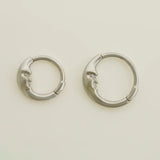 14K Solid Gold Moon Arc Face Clicker Hoop – Anygolds