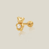 Teddy Bear with Stone Stud Piercing - Anygolds 