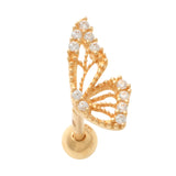 CZ Butterfly Wing Stud Piercing (Internal | External) - Anygolds