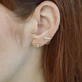 Beaded Curve Bar Stud