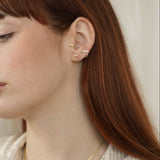 Beaded Curve Bar Stud