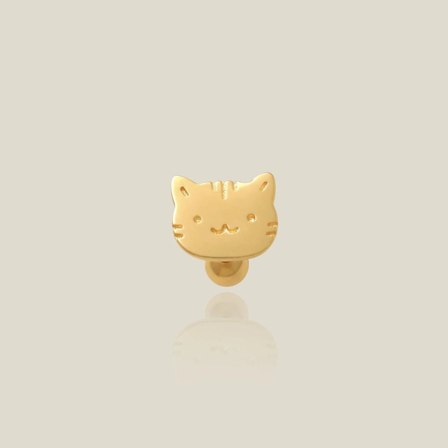 Cat Face Stud (Internal | External) - Anygolds