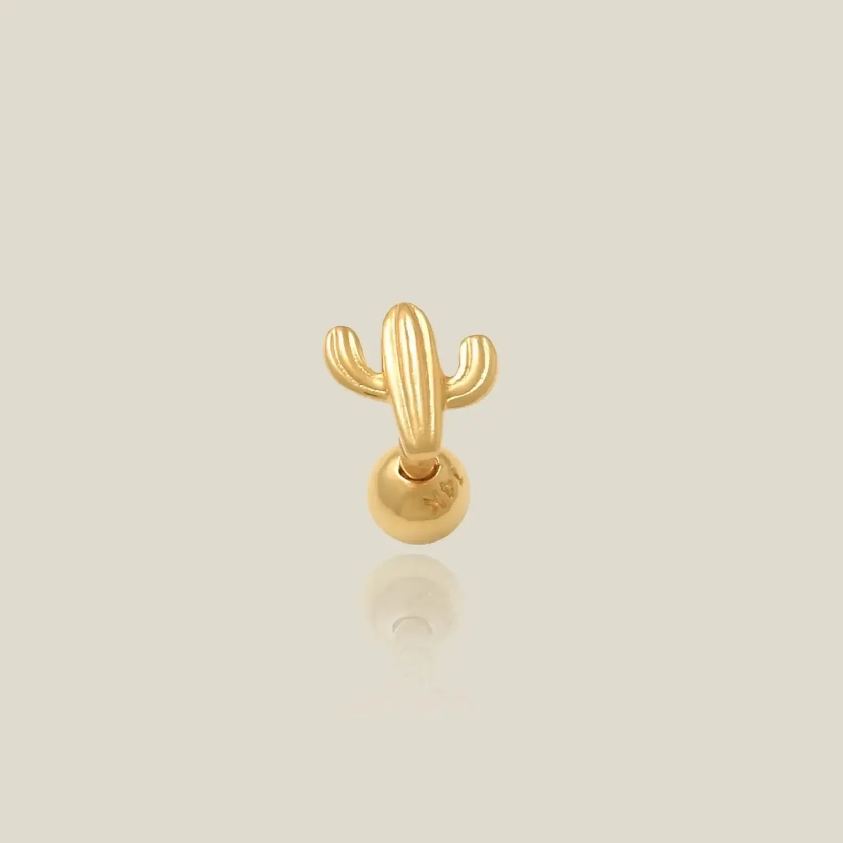14K Solid Gold Cactus Stud – Anygolds