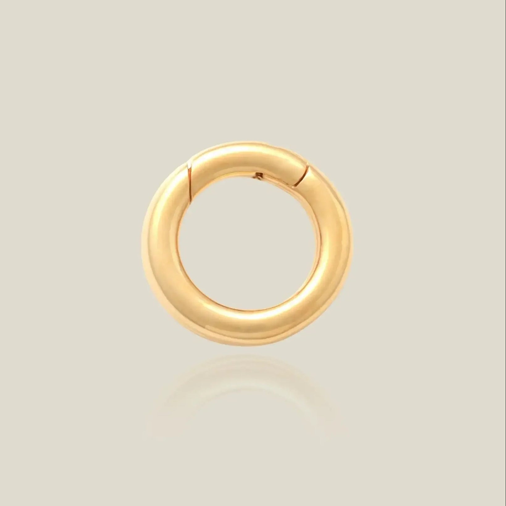 Spring Connector Gold 14K Solid Gold Round Spring Clasp Charm Connector - Anygolds
