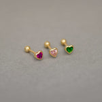 Bezel Heart Stud (Internal | External) - Anygolds