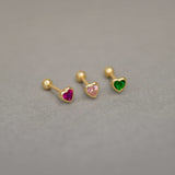 Bezel Heart Stud (Internal | External) - Anygolds