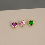 Bezel Heart Stud (Internal | External) - Anygolds