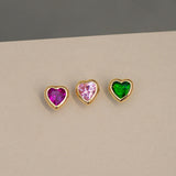 Bezel Heart Stud (Internal | External) - Anygolds