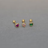 Bezel Heart Stud (Internal | External)