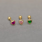 Bezel Heart Stud (Internal | External) - Anygolds