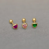 Bezel Heart Stud (Internal | External) - Anygolds