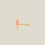 Epoxy Pink Tulip Flower Stud