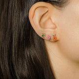 Epoxy Pink Tulip Flower Stud