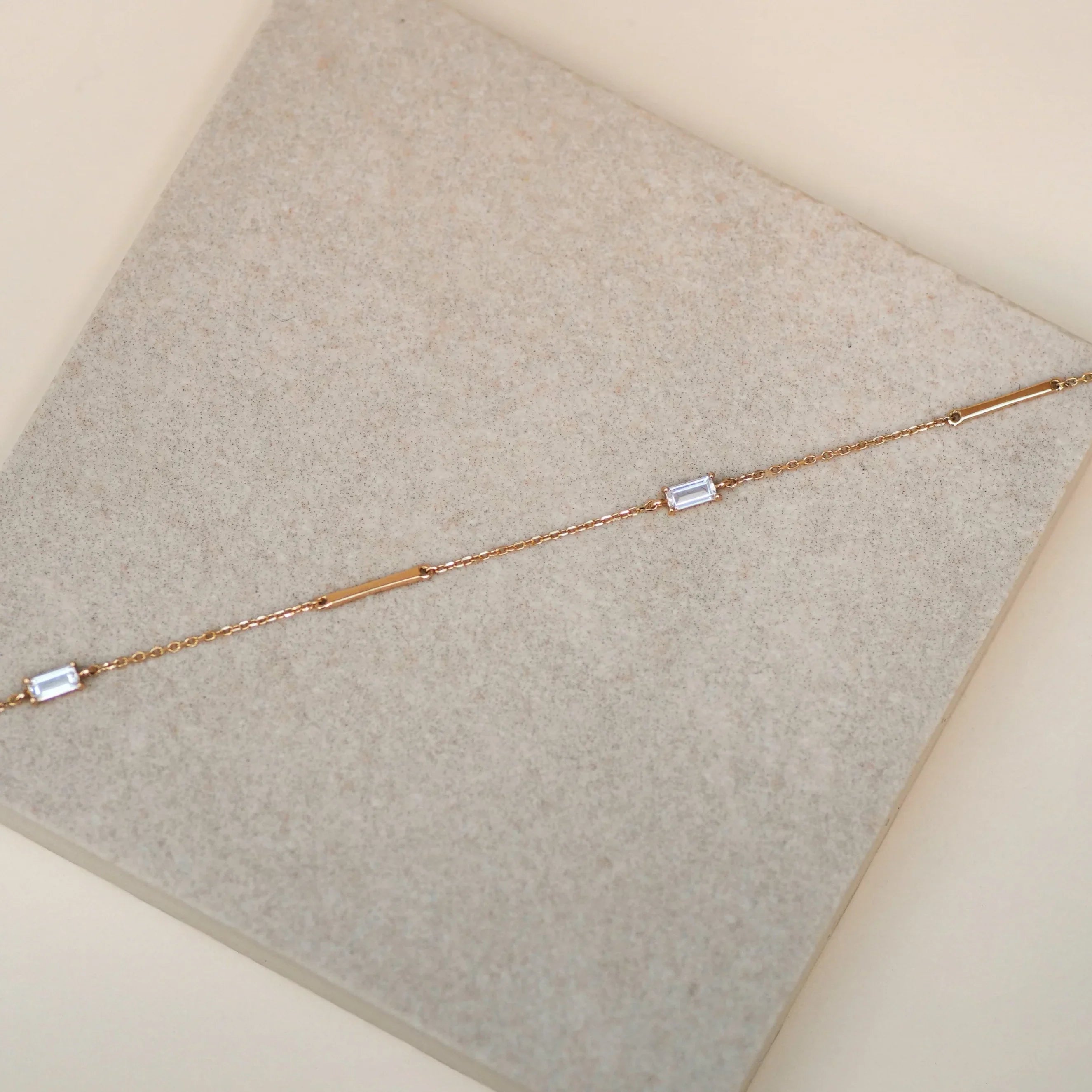 Baguette Bar Charm Bracelet - Anygolds