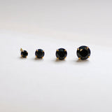 Black CZ Stud Earrings - Anygolds