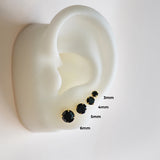 Black CZ Stud Earrings - Anygolds