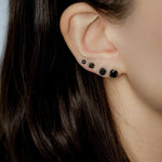 Black CZ Stud Earrings - Anygolds