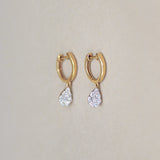 Pendientes colgantes con forma de lágrima y diamantes en racimo