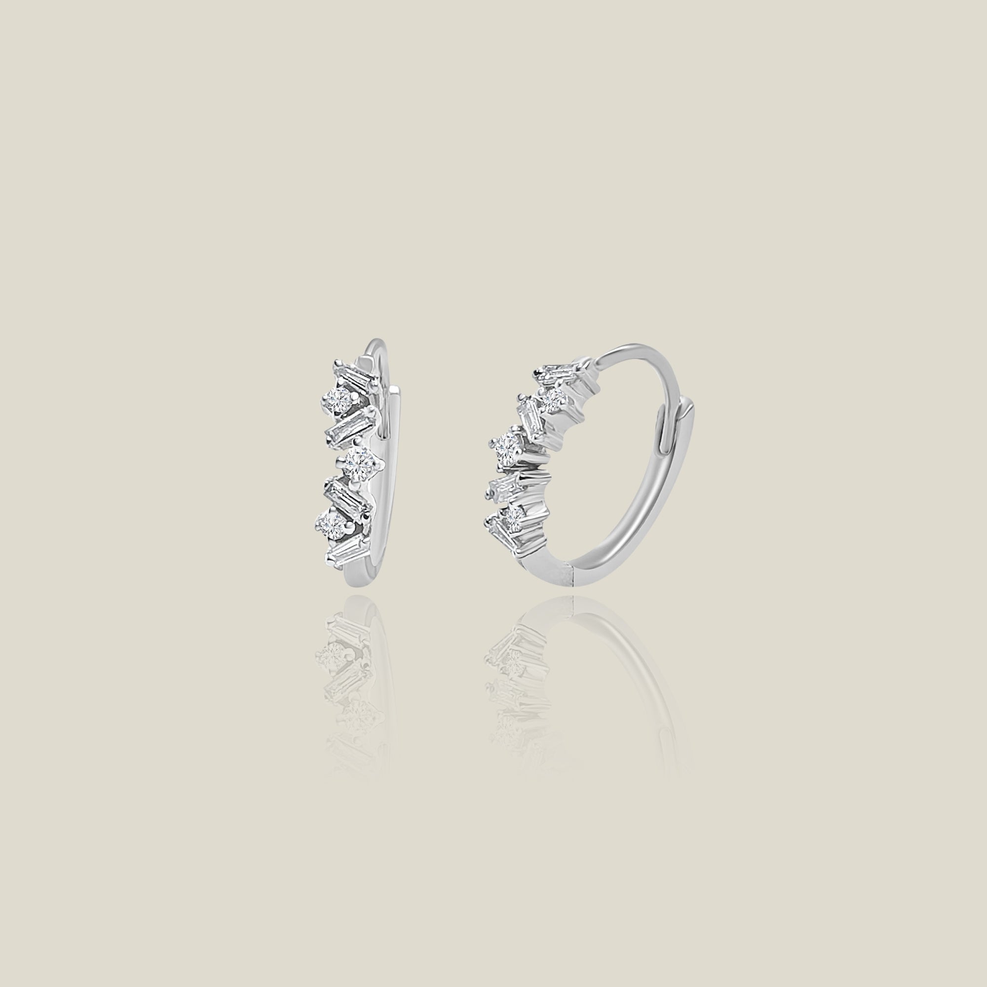 Baguette-Cut Diamond Hoop Earrings