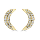 Diamond Crescent Luna Stud Earrings