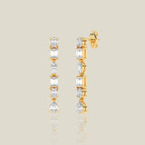 Multi-Shape Lab-Grown Diamond Linear Drop Stud Earrings