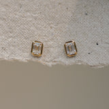Emerald Cut Square Lab Grown Diamond Stud Earrings