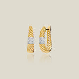 Twisted Rope Lab Grown Diamond Hoop Earrings