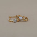 Twisted Rope Lab Grown Diamond Hoop Earrings