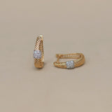 Twisted Rope Lab Grown Diamond Hoop Earrings