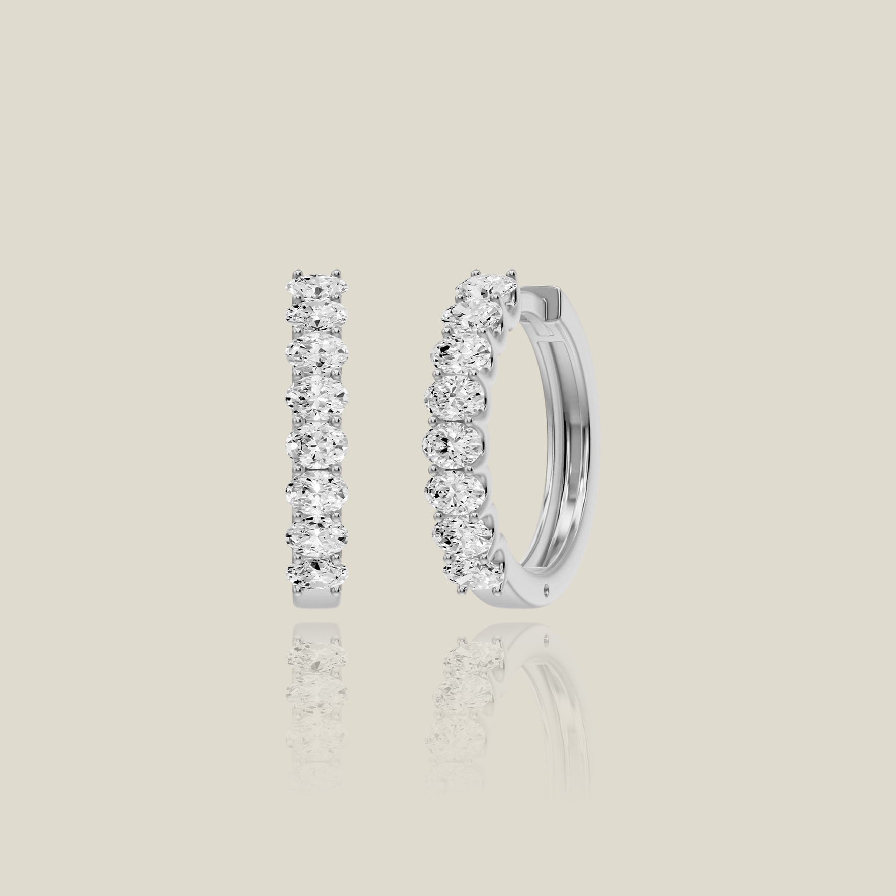 Oval Cut Lab-Grown Diamond Hoop Earrings 1.60ctw