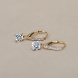 Pavé Lab Grown Diamond Hoop with Cushion Drop Earrings