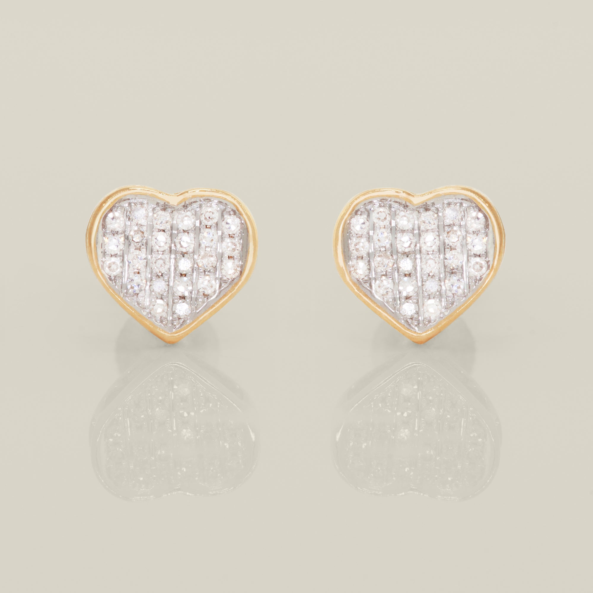 Eternity Diamond Heart Stud Earrings 0.12ctw