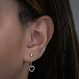 Diamond Heart Chain Drop Earrings