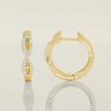14K Solid Gold 0.14ctw Diamond Infinity Hoop Earrings - Anygolds