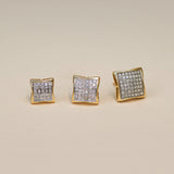 Diamond Square Stud Earrings