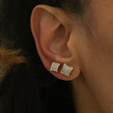 Diamond Square Stud Earrings
