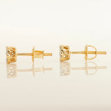 Micro-pave Diamond Round Stud Earrings