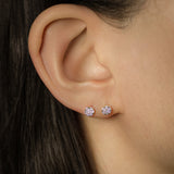 Micro-Pavé Diamond Round Stud Earrings