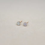 Micro-Pavé Diamond Round Stud Earrings - Anygolds